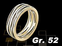 St. Leonhard Silber-Ring bicolor, teilweise vergoldet, Größe 52