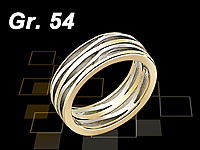 St. Leonhard Silber-Ring bicolor, teilweise vergoldet, Größe 54