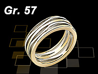 St. Leonhard Silber-Ring bicolor, teilweise vergoldet, Größe 57