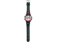 St. Leonhard Stoßfeste Armbanduhr "Red Sports" mit digitaler & analoger Anzeige