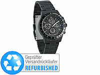 St. Leonhard Solar-Funk-Armbanduhr, Edelstahl-Chrono-Uhr